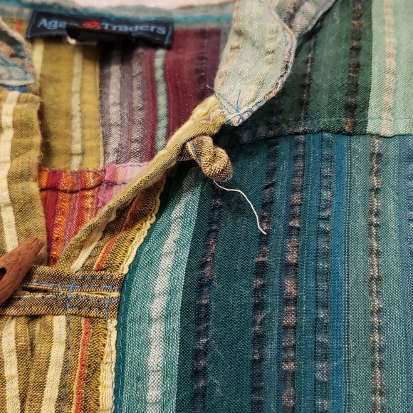 AGAN TRADERS madras patch colorful top - Picture 10 of 11